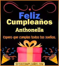GIF Mensaje de cumpleaños Anthonella